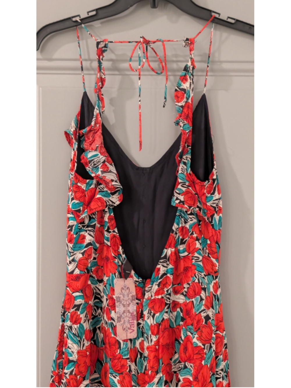 Women's Valija Gitana floral, Red and Teal jumpsuit - Picture 5 of 11